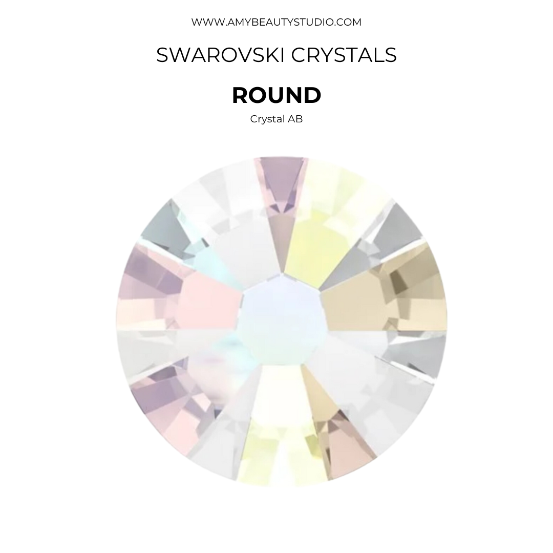 Cristales SWAROVSKI® 2058 redondos - Crystal AB - 100 unidades