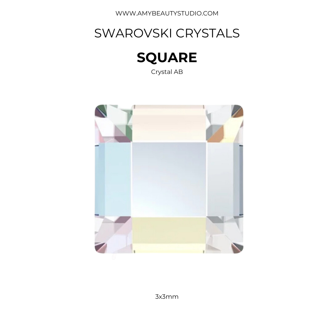 Pack 10 cuadrados SWAROVSKI® Crystal AB