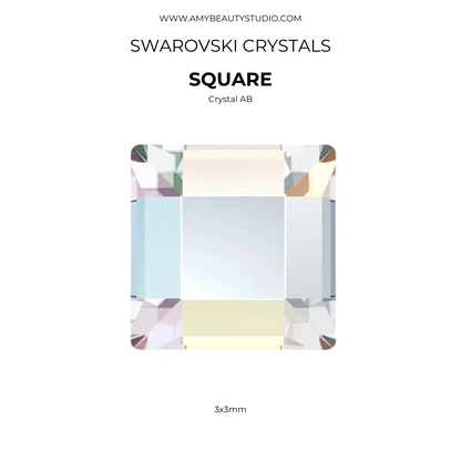 Pack 10 cuadrados SWAROVSKI® Crystal AB