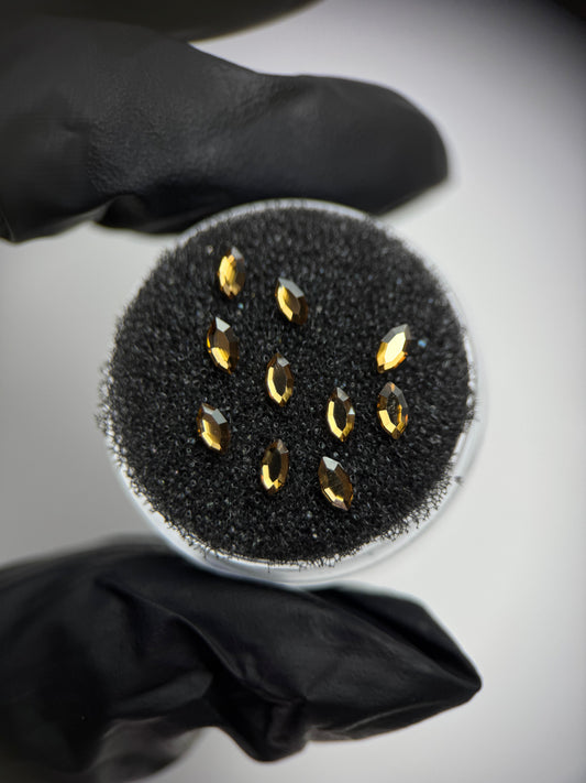 Pack 10 gemas dentales Navette SWAROVSKI® - Crystal Golden Shadow