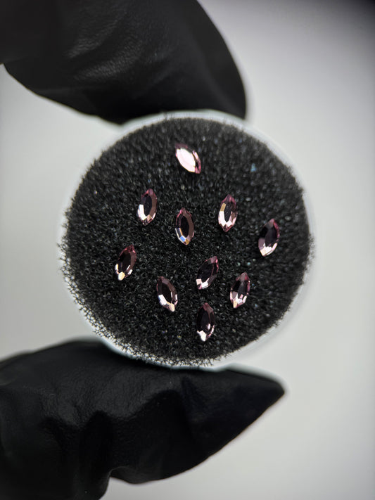 Pack 10 gemas dentales Navette SWAROVSKI® - Light Pink