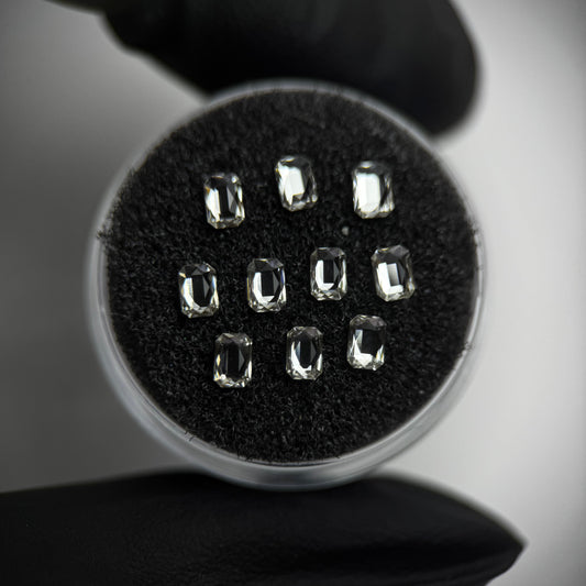 Pack 10 gemas dentales Emerald cut - Crystal