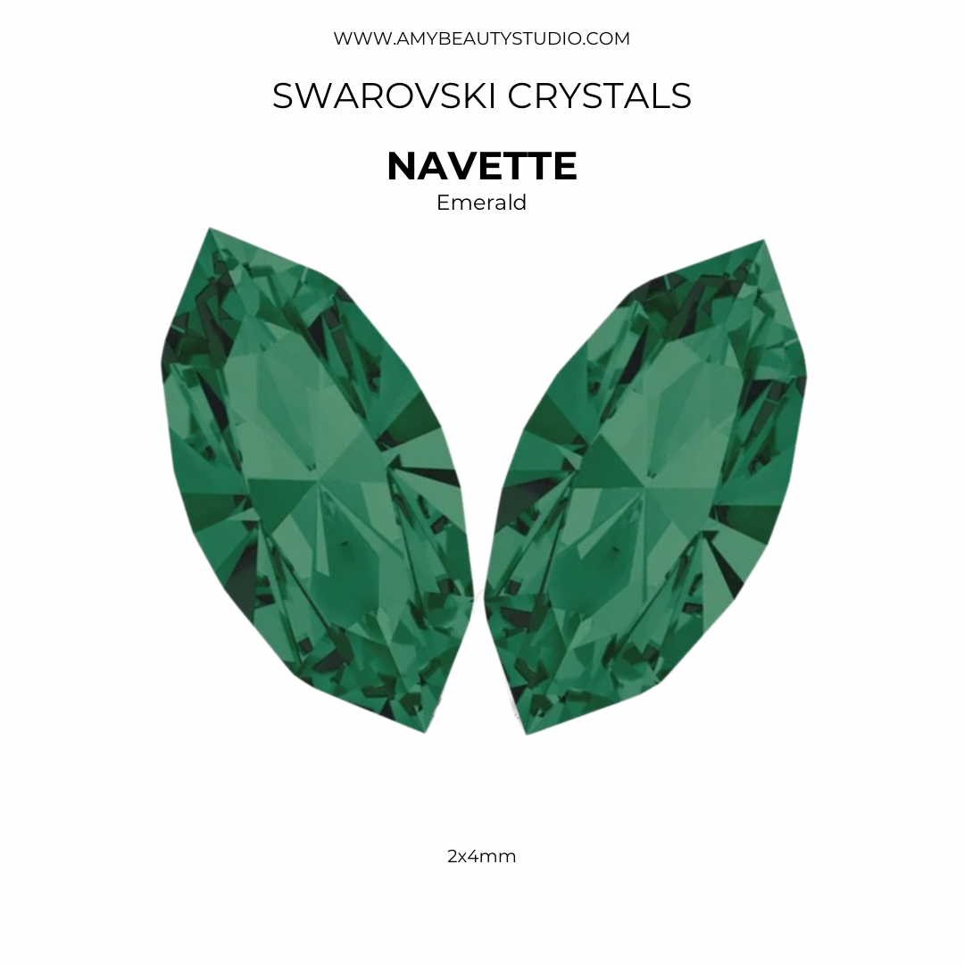 Pack 10 Navette SWAROVSKI® - Emerald
