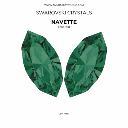 Pack 10 Navette SWAROVSKI® - Emerald