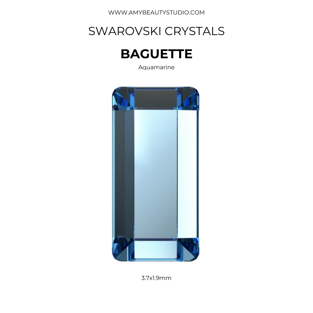 Pack 10 baguette SWAROVSKI® - Aquamarine